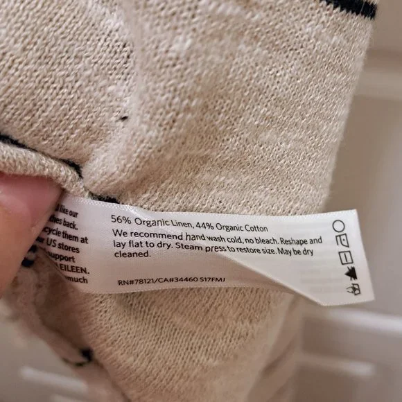 Eileen Fisher Striped Bateau Neck Hi-Low Top, Size XL , New with tag - Picture 8 of 8